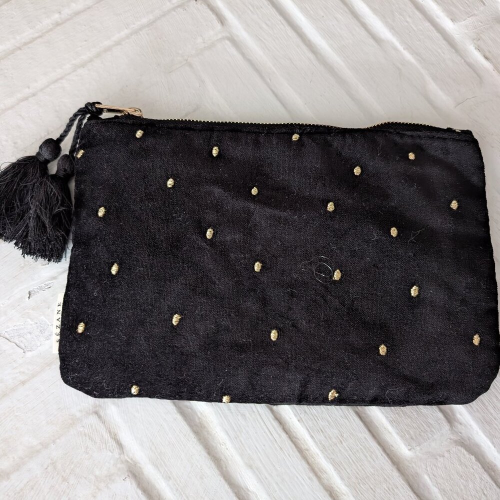 NWOT - Sezane black velvet pouch